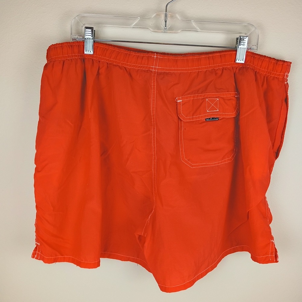 Old Navy Mens XXL Swim Trunks Orange Drawstring Mesh Lined Board Shorts Retro - Picture 2 of 5